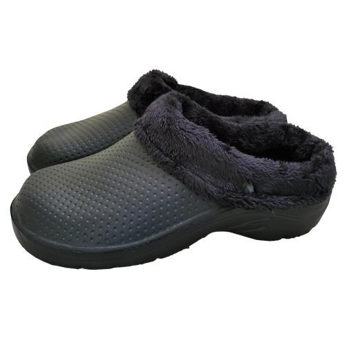 Clogs furry fluffy lined Adults Slip On Shoes for Home Garden Work Nurse Hospital care home Fur Lined Comfortable Mens Women's furry warm feet thick soles black with removable black fur insoles perfect for gardening light weight backdoor cloggis Footwear 2