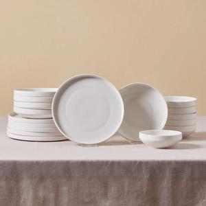 Karaca Felix 18-Piece Porcelain Dinner Set for 6 People, White
