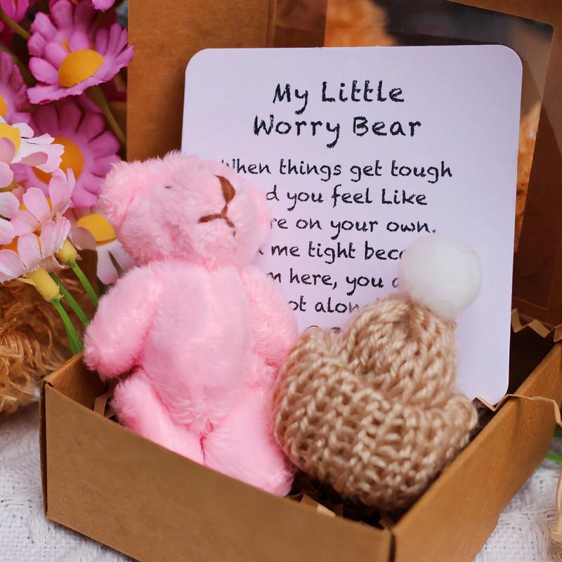 [2025 Mother's Day Gifts] 1pc, Pocket Teddy Bear Hug, Mini Plush Bears In Box, Little Pocket Bears With Inspirational Card, Sympathy Gifts For Graduation Birthday Christmas, Suitable For Both Men And Women,Christmas 2