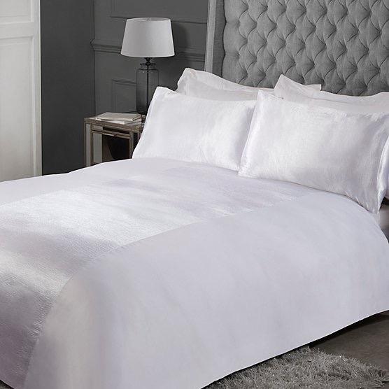 Sleepdown Essential santin panel duvet set white 7