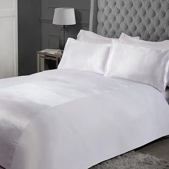 Sleepdown Essential santin panel duvet set white 7