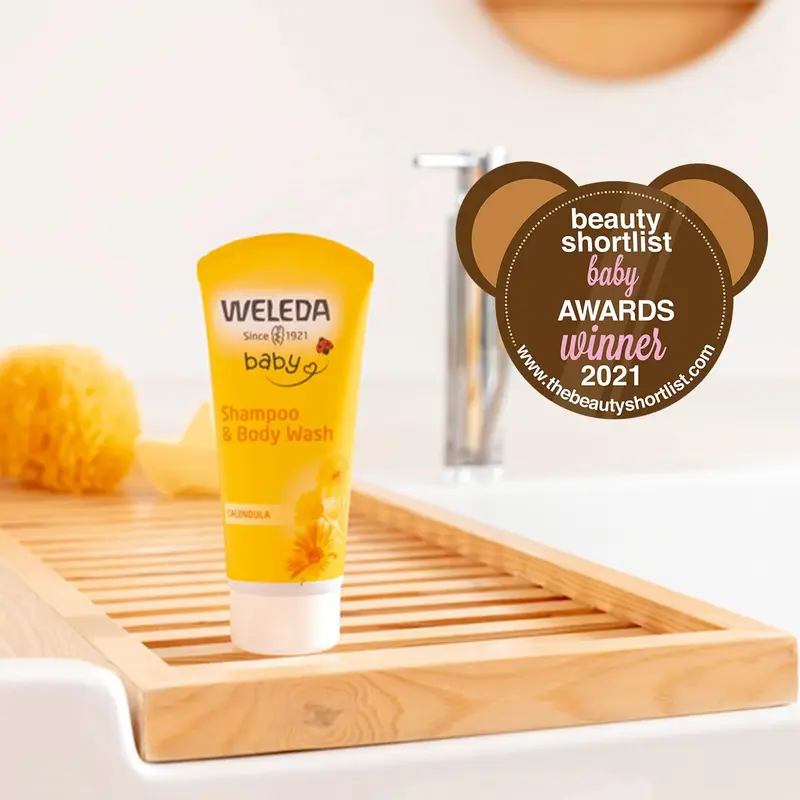 Weleda Baby Shampoo & Body Wash w. Calendula, Sensitive Kids Shampoo & Baby Bath Wash, Baby Face Wash & baby Shower Cream in One, by Weleda Baby Skincare - 200ml 2