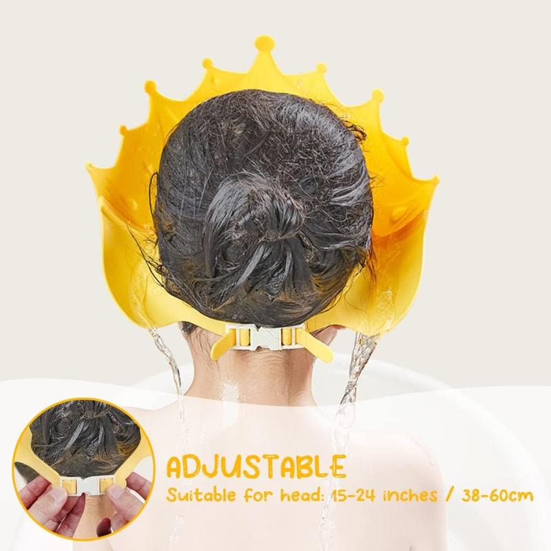 2PCS Baby Shower Cap for Kids, IKR Adjustable Baby Hair Washing Shield Toddler Visor Hat for Eyes and Ears Protection Shampoo Cap for 0-9 Years Old Children 3