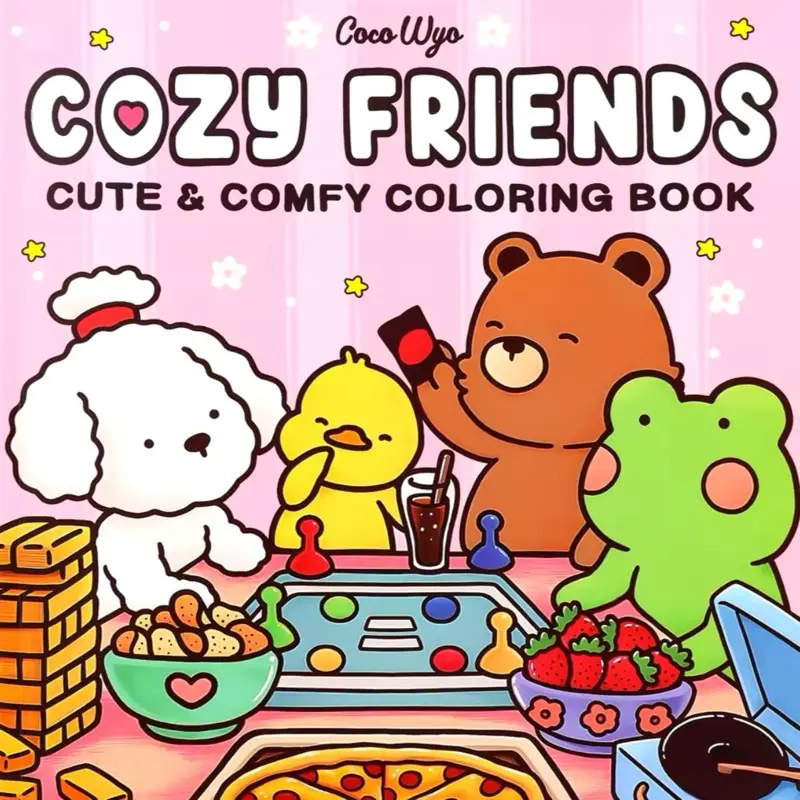8 Pack Coco Wyo Coloring Book for Adults and Teens - Featuring Adorable Creepy Creatures - Festival Gifts cozy friends colouring