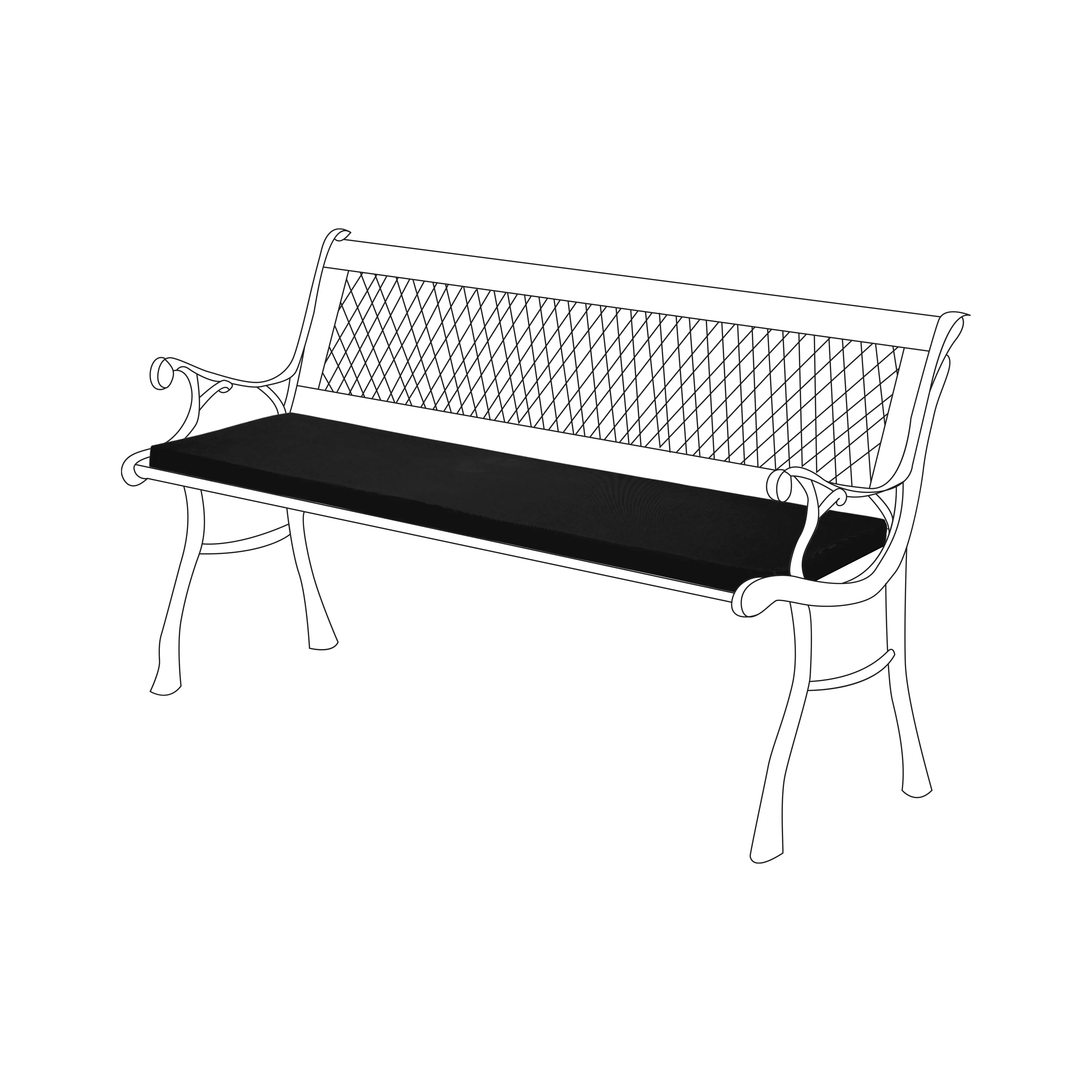 Water-Resistant Garden 2-Seater Bench Seat Pad Durable Outdoor Bench Cushions Pads