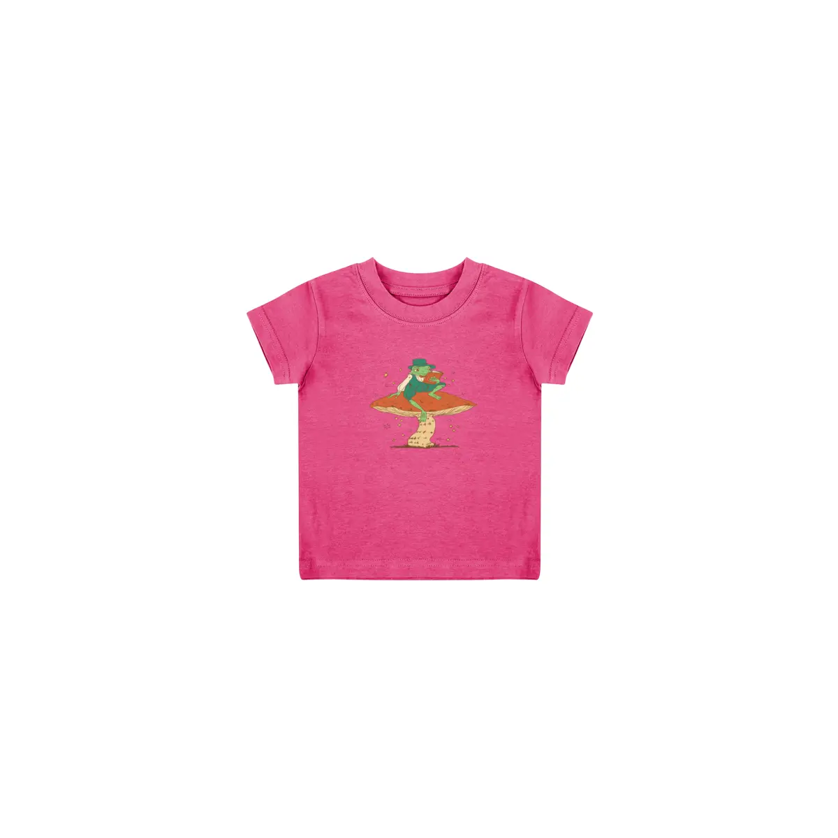 Cottagecore frog on a mushroom, t-shirt for baby.