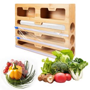 5-in-1 Kitchen Utensils Cling Film and Tin Foil Dispenser with Roll Holder and Organiser