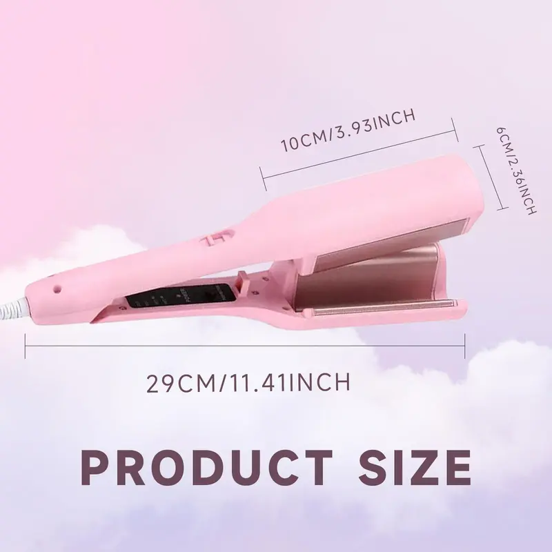 French Wave Curling Iron, Egg-Roll Hairstyle Water Ripple V-Shaped, 4 Gears Temperature Fast Heating Ceramic Barrel, 32mm Mermaid Wave Wand for Long or Short Hair 8