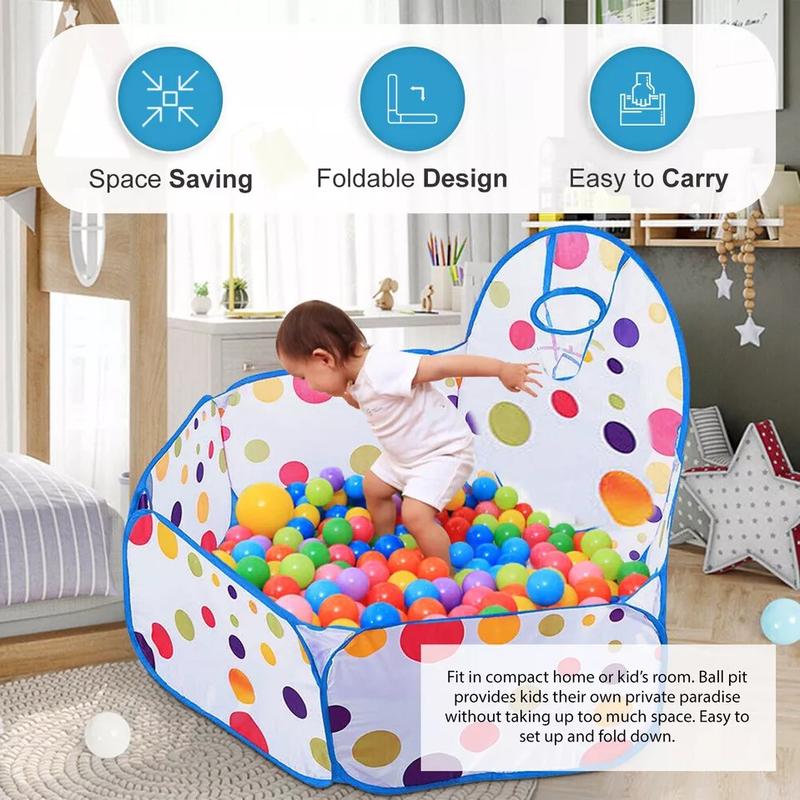 Big-pit ball | Baby Crawl Playpen with Basketball Hoop | Lightweight Pop-Up 4