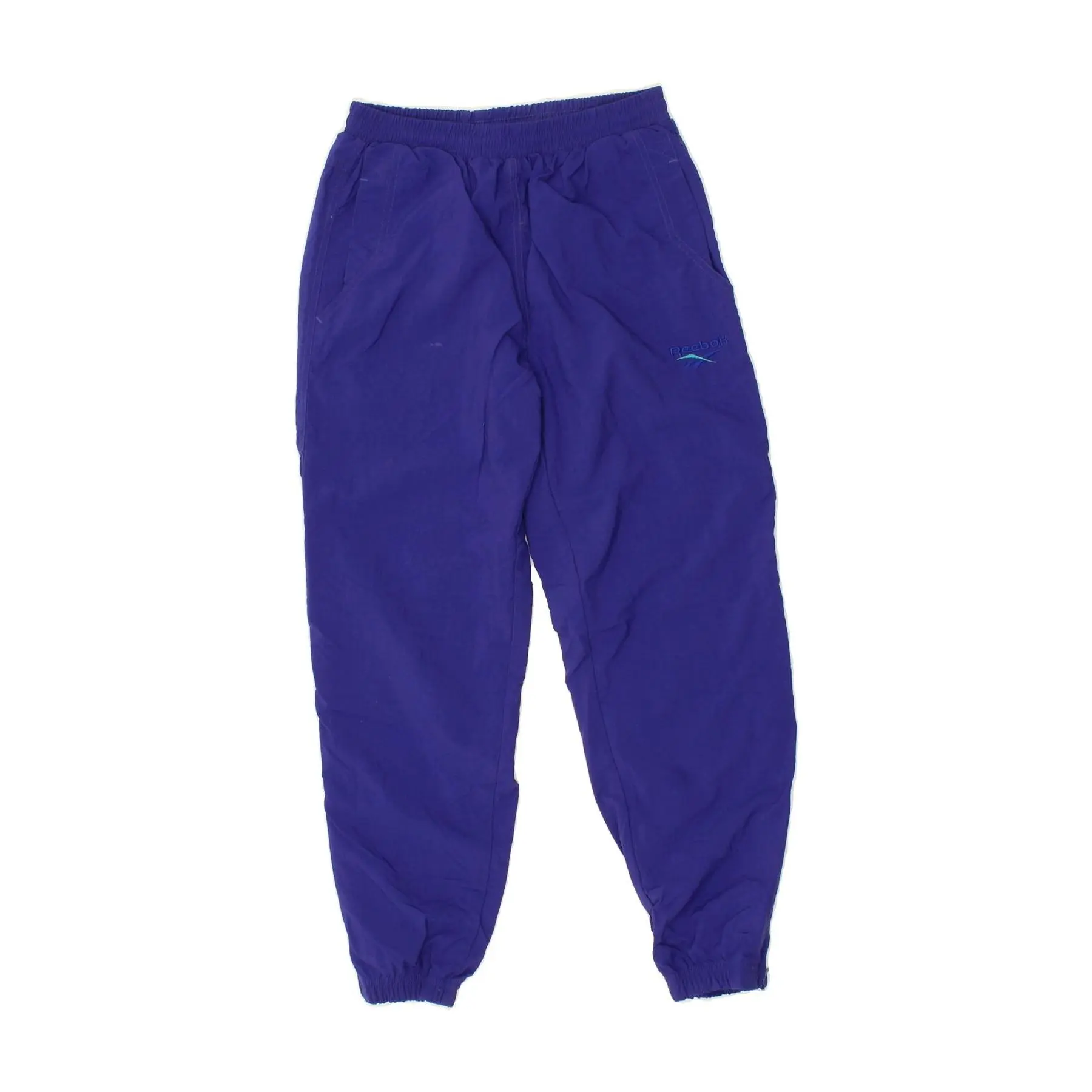 Pre-Owned Vintage REEBOK Womens Tracksuit Trousers Joggers UK 14 Large  Blue Nylon