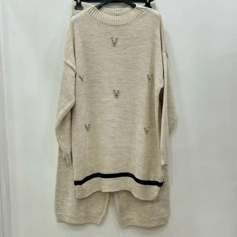 Women's Knit Co-ord with Diamanté Design - Loose Fit 3