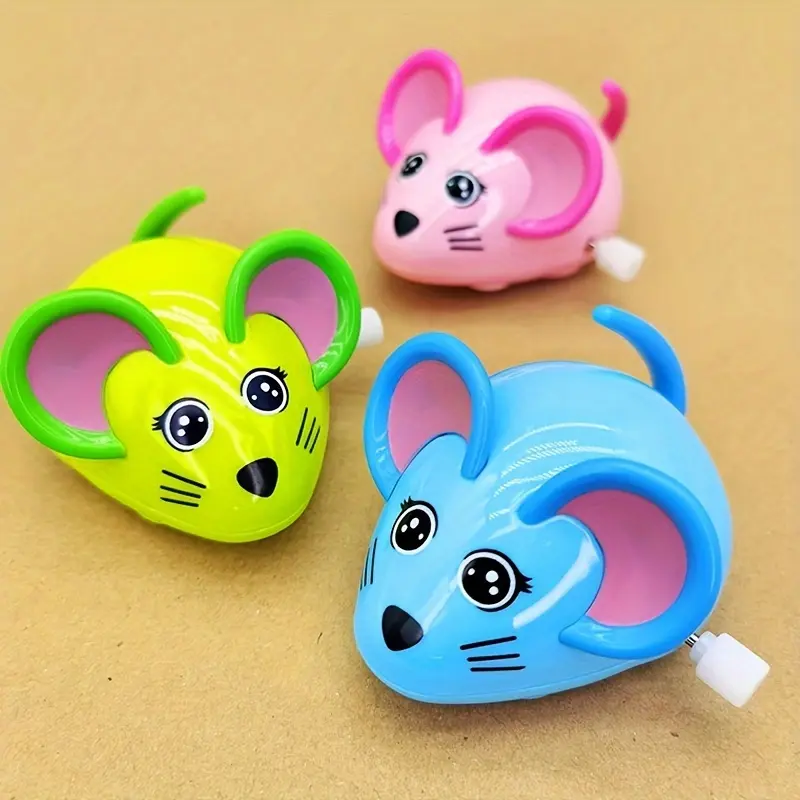 Clockwork Toy Animal String Will Run Cartoon On Chain Plastic Little Mouse Cute Educational Gift Novelty 3