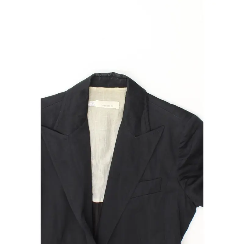 Pre-Owned Vintage PINKO Womens Longline Blazer Jacket UK 10 Small  Black Cotton 3