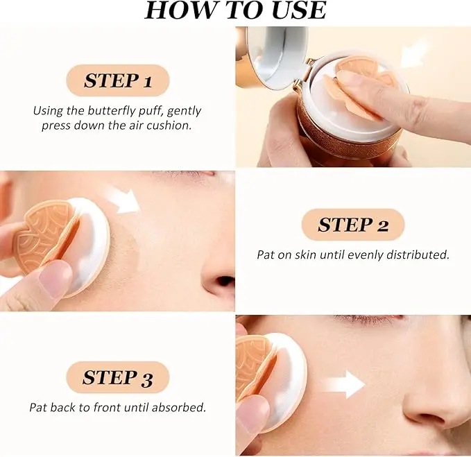 Air Cushion BB Cream, Lightweight Moisturizing Foundation Face Makeup, Natural Matte Concealer for Dewy Finish - Cosmetic, Moisturize 5