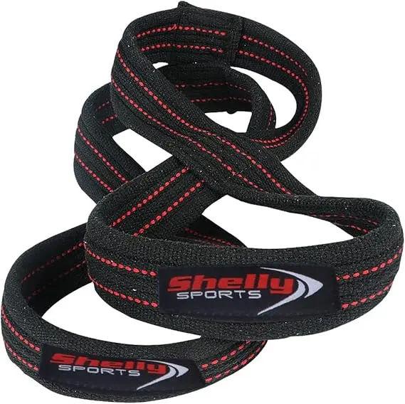 Shelly Figure 8 Straps for Heavy Duty Deadlift Weightlifting Powerlifters Cotton Straps available in 4 Sizes Double Loop for Workout Enthusiasts GYM Training Support Hand Protective Suitable Men Women