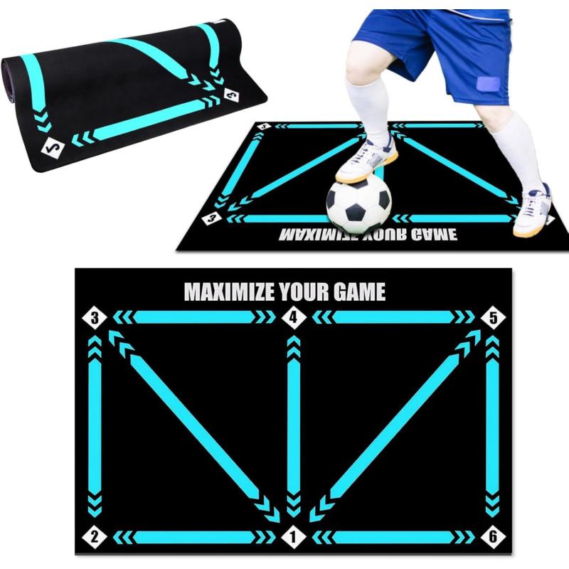 Football Skills Training Mat Non Slip Kids Adults Dribble Training Carpet Sports 4