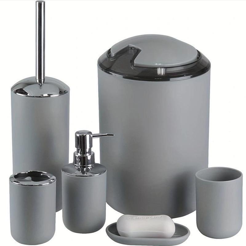 2025 New Hot Selling Models Minimalistic Bathroom Accessory Set, Soap Dispenser & Toothbrush Holder & Toothbrush Cup & Soap Dish Set, Bathroom Storage Tool Set For Now Home Gift Black 3