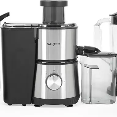 Salter 4 In 1 Juicer & Blender – Fruit Juicer & Smoothie Maker, 1L Jug Blender, Includes 600ml Sports Bottle & Fridge Storage Container, Coffee & Spice Grinder, 2 Speed Settings & Pulse, 400W, EK4294