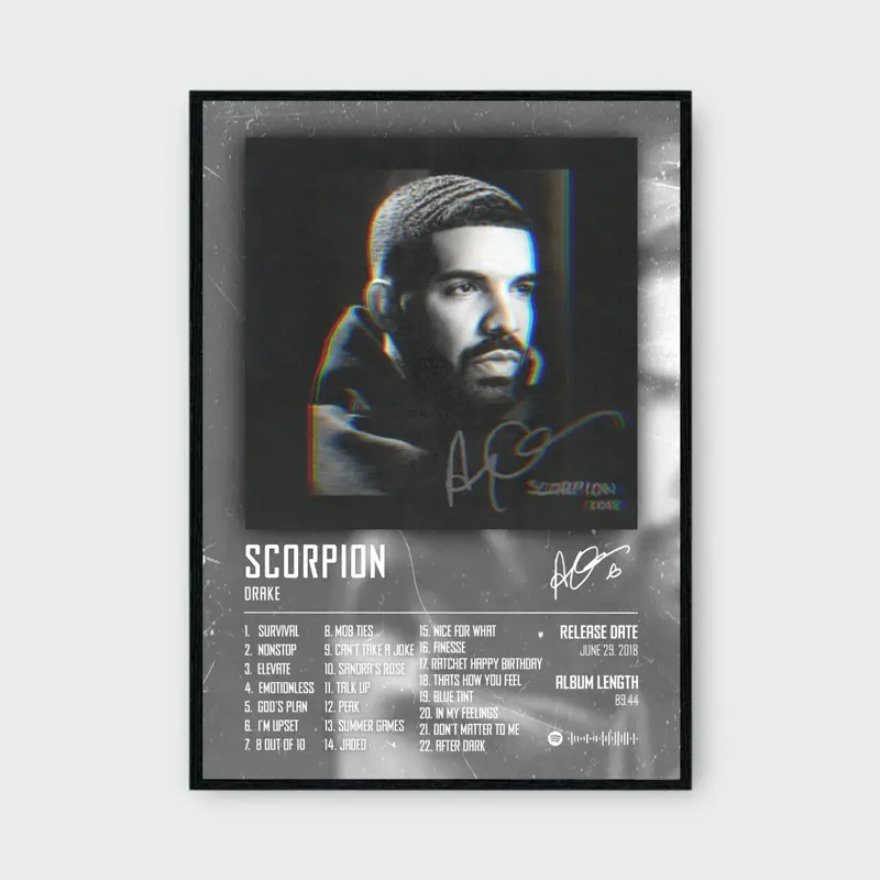 Drake - Scorpion - Custom Album Artwork Print Poster for Music Fans 0