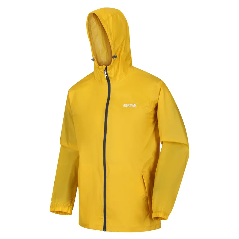 Regatta Men's Pack It Jacket Waterproof Rain Coat Lightweight Windbreaker Jacket Packable Full Zip Mens Hooded Coat Outdoor Breathable Menswear Tops Fabric Pockets jackets 3
