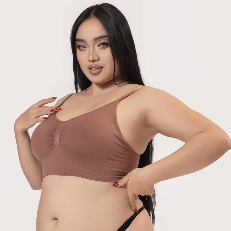 factory direct sales -- NoUnderwire Unlined Cami Bra Seamless Tshirt Bras Sports Brafully covered non-wired shaping bra with adjustablespaghetti straps 3