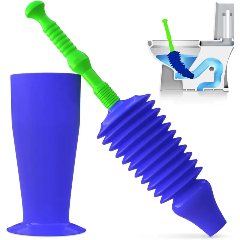 The World's Best Toilet Plunger | The Big, Blue & Green Unblocking Machine | Heavy Duty Unblocker with Unique Bellows Design | Clears & Unblocks All Toilets Rubber Pump Blue&Green 0