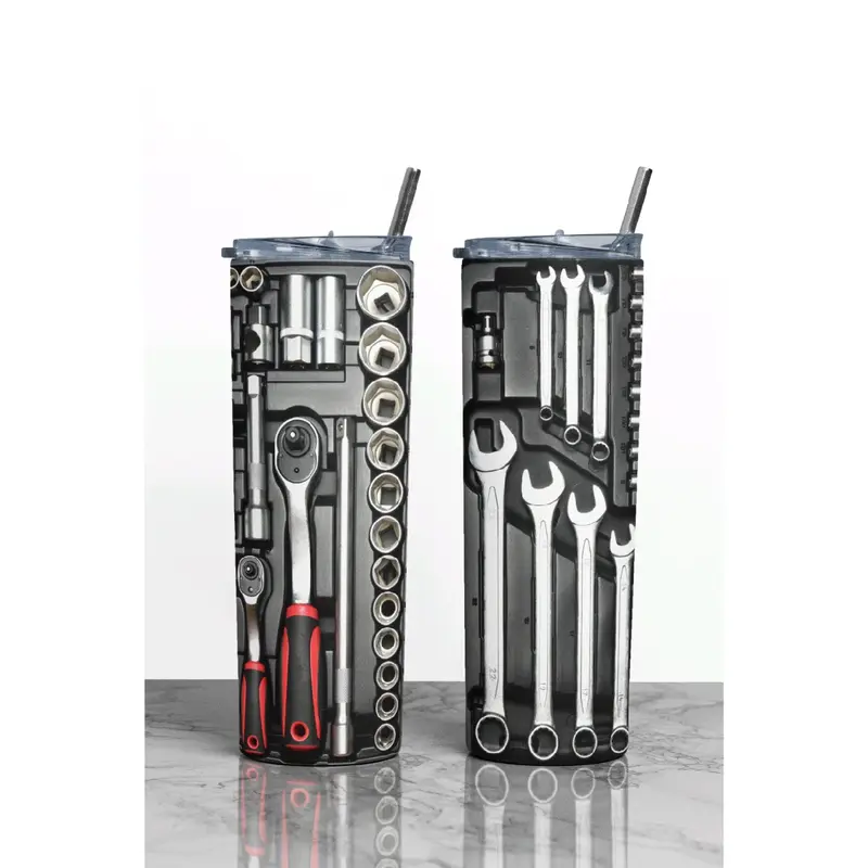 Toolbox 20oz Tumbler With Metal Straw and Lid 1