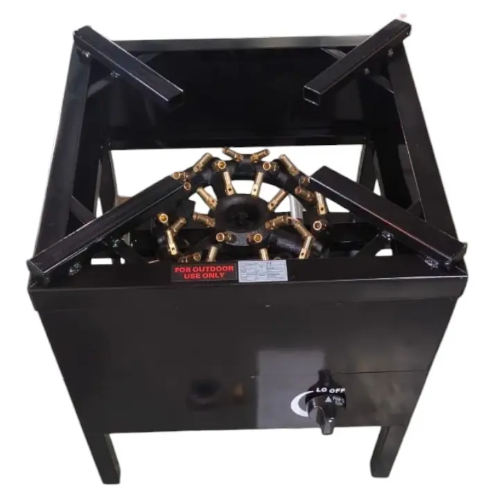32 Jet Catering Burner | High-Pressure Natural Gas Burner | Heavy-Duty Outdoor Cooker | Cast Iron Commercial Stove | Ideal for Restaurants, Street Food, & Catering | High Heat Output | Efficient & Durable | CE Certified | Perfect for Large-Scale Cooking