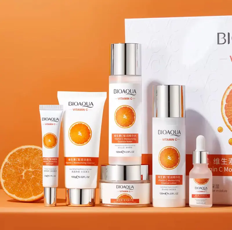 BIOAQUA Vitamin C Set for Facial Moisturizing, Anti-Aging, Anti-Wrinkles, and Whitening - Beautiful Skin Gift Box - Comfort, Serums Skincare Moisturizer Hydrating 2