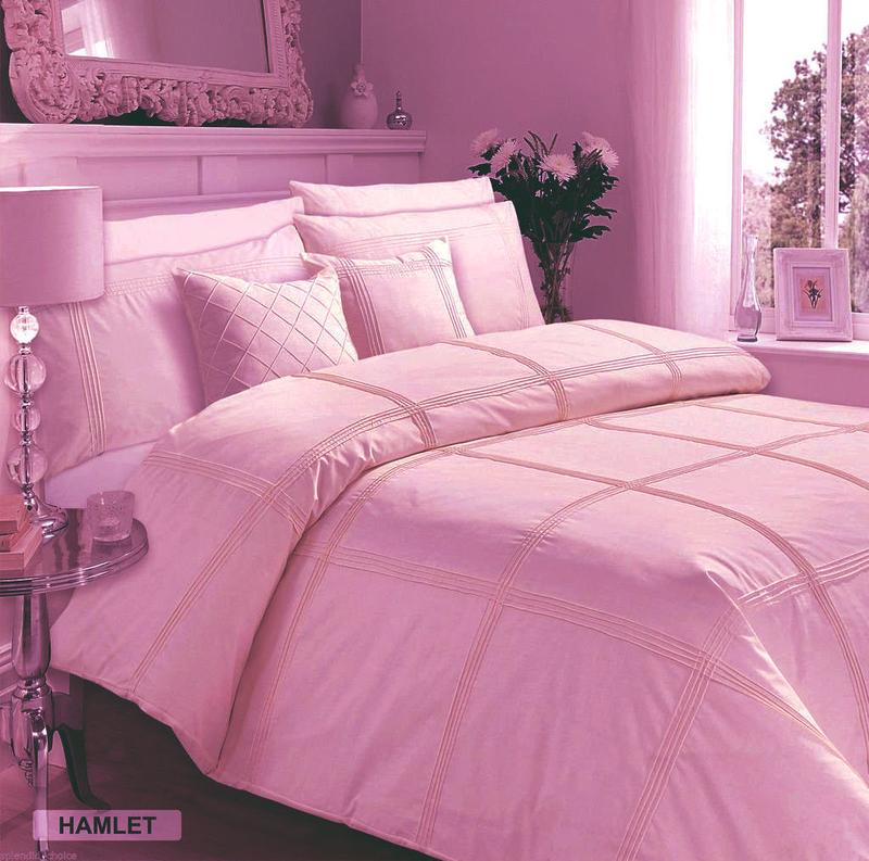 Hamlet Pintuck Pleated Quilt Duvet Cover Bedding Set with Pillowcases All Sizes 0