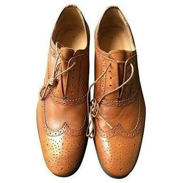 Pre Owned Paul Smith Shoes "PS Collection" TAN Leather Carson Oxford Brogue  UK 7  EU 41 Footwear Comfort