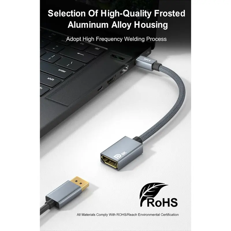 Mini Displayport 1.4 to Displayport Female Extension Cable 8K60HZ 2