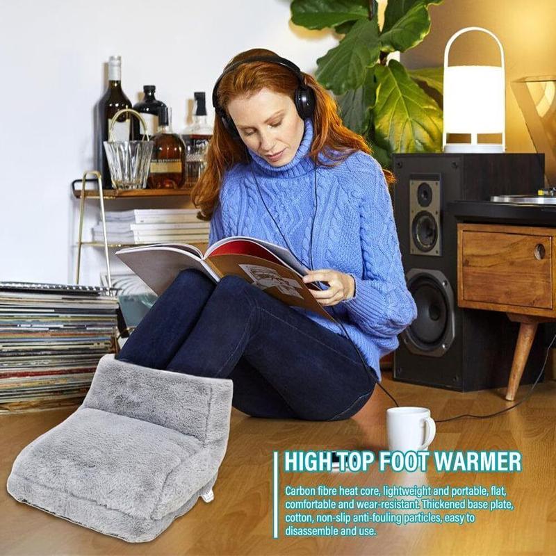 Winter USB Warmer Foot Shoe Plush Electric Slipper Feet Heated Washable Hot Warm 4
