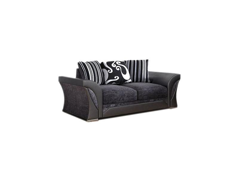 Shannon Corner (2C2) and 3+2 Seater Black/Grey Sofa 3
