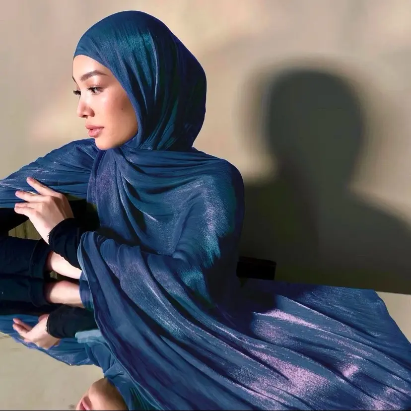 Malaika Modesty Ribbed Sparkly Hijab for Women - Perfect for Summer