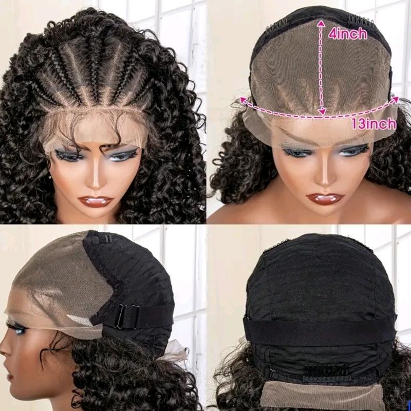 14" Cornrow Frontal Wig transparent Lace 2