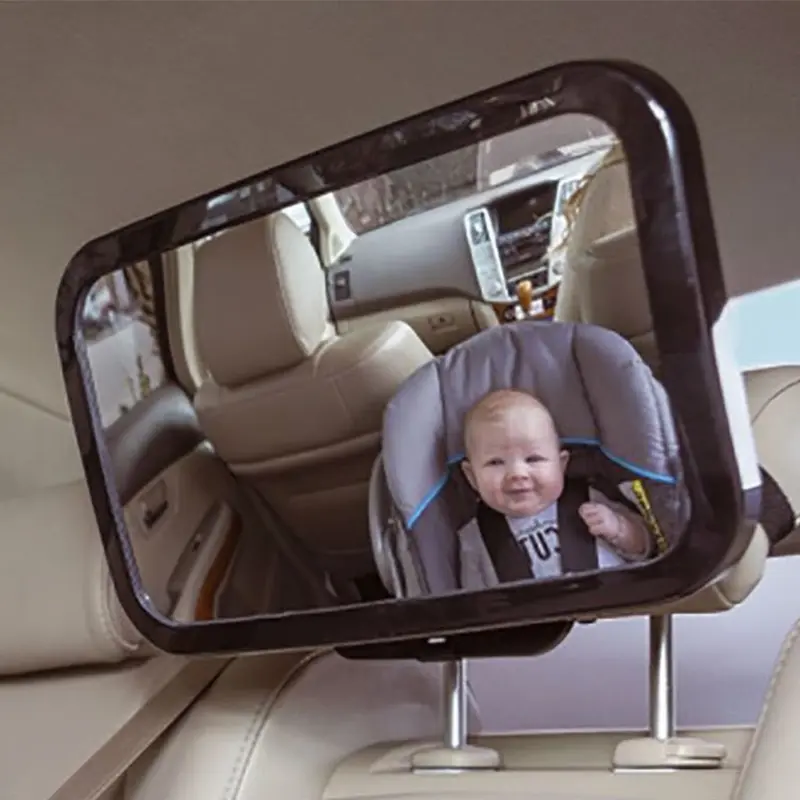 LARGE ADJUSTABLE WIDE VIEW REAR/BABY/CHILD SEAT CAR SAFETY MIRROR HEADREST MOUNT 3