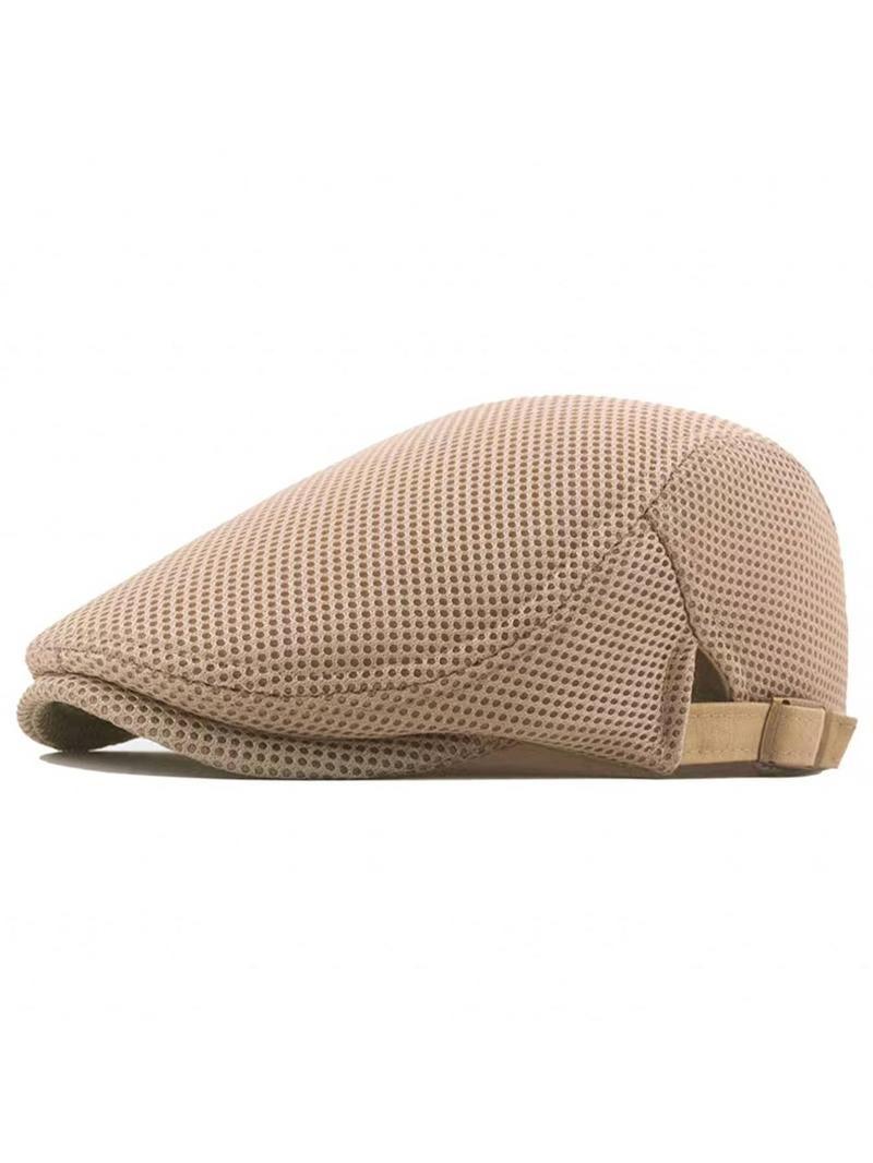 Product Introduction of Casual Plain Mesh Beret, Simple Outdoor Sports Adjustable Strap Sun Protection Cap for Men & Women, Simple Style Plain Color Casual Hat for Daily Wear  Hats for Women 3