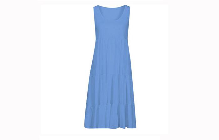 Product Introduction of Women Causual  Sleeveless Ruffles Mini Dress Boho Solid Beach Sundress Oversized Loose Dress  Summer Casual Womenswear Basic Minimalist 9
