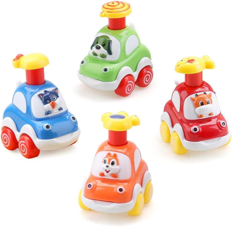 4pcs Baby Toy Cars for 1 Year Old Boy Gifts Press and Go Forest Animal Car Educational Toys for 2 Years Old Boy Pull Back Cars Toys for Toddlers 1-3 Baby Toys 12-18 Months Gifts for 1 2 3 Year Old Boy Girl 8
