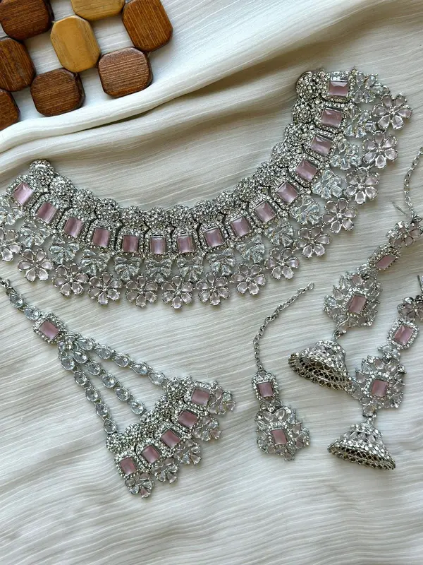 New Bridal Party Necklace Jhumka Jhoomer Tikka set 5