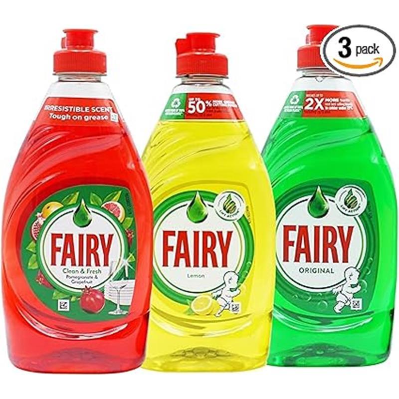 3 Pcs Washing Up Liquid Mixed Pack: Original, Lemon, and Pomegranate 320 ml Household Bottles Cleaner Cleaner Cleaning Scented Perfume 6