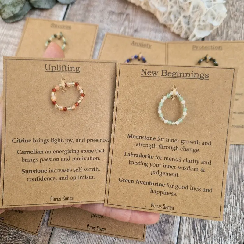 Purus Sensa crystal stacking rings. genuine natural gemstone rings. new beginnings, protection, good luck and more! 3