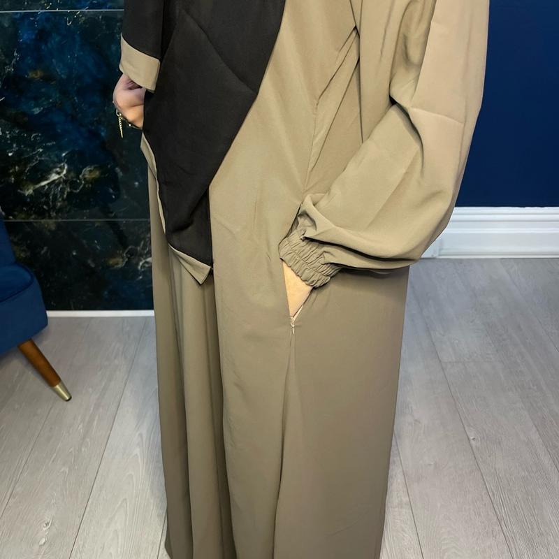 Dark brown & Light Brown Abaya 4