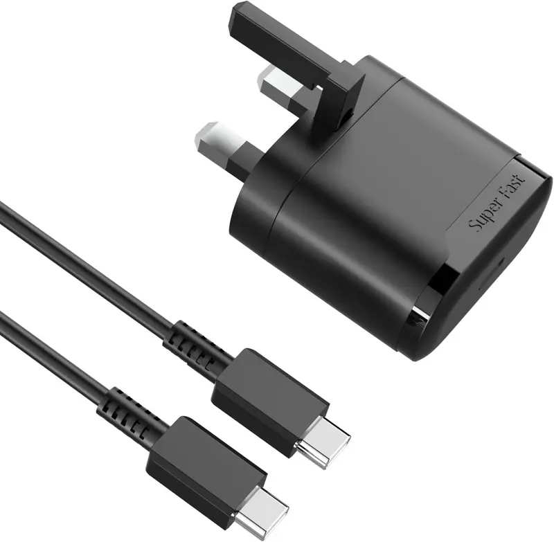 USB-C Fast Adapter Charger Plug, Type-C Fast Charging Cable, USB Mains Wall Charger with Type C Cable for Galaxy S24/S23/S22/S21/S20/A55/A54/A53/S22/S22/S21/S23Ultra, S22 Ultra, S21 Ultra, A34/33/73/72/71/52 Secure And Reliable Mobile Cellphone smartphone 0