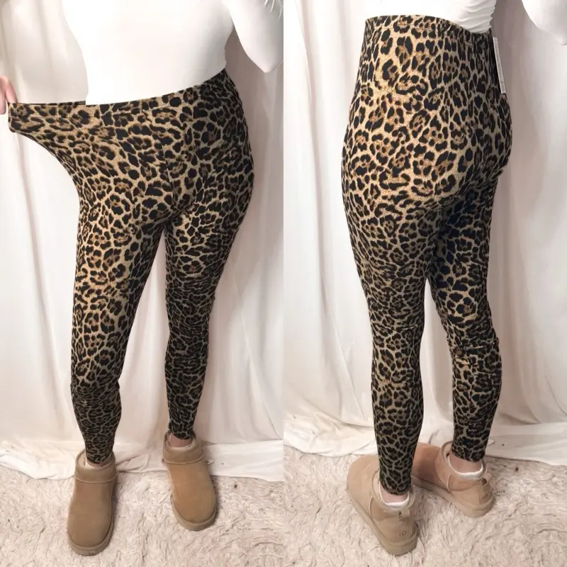 ELSABELLE - SIZE 6-18 Leopard Print Super Soft Stretch Leggings Comfort Comfortable