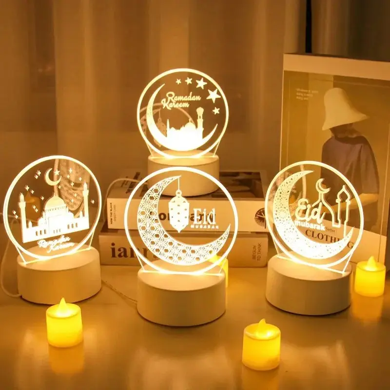 Eid Mubarak 3D Led Lamp for Home Decoration