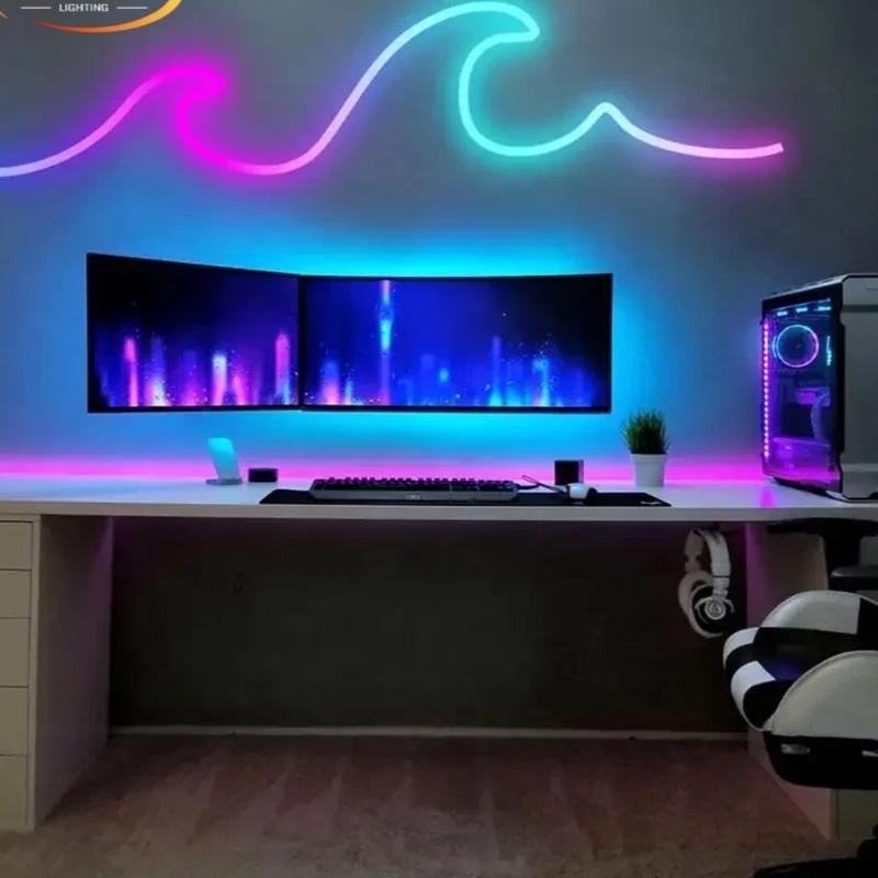 RGBIC 10 Meters Vibrant and Flexible IP67 Neon LED Strip Lights for Living and Bedroom Rooms - Music and Gaming Sync - Indoor and Outdoor Use rope light ledstrip arsenal ledbulb multicoloured smart 3m fairy black 2
