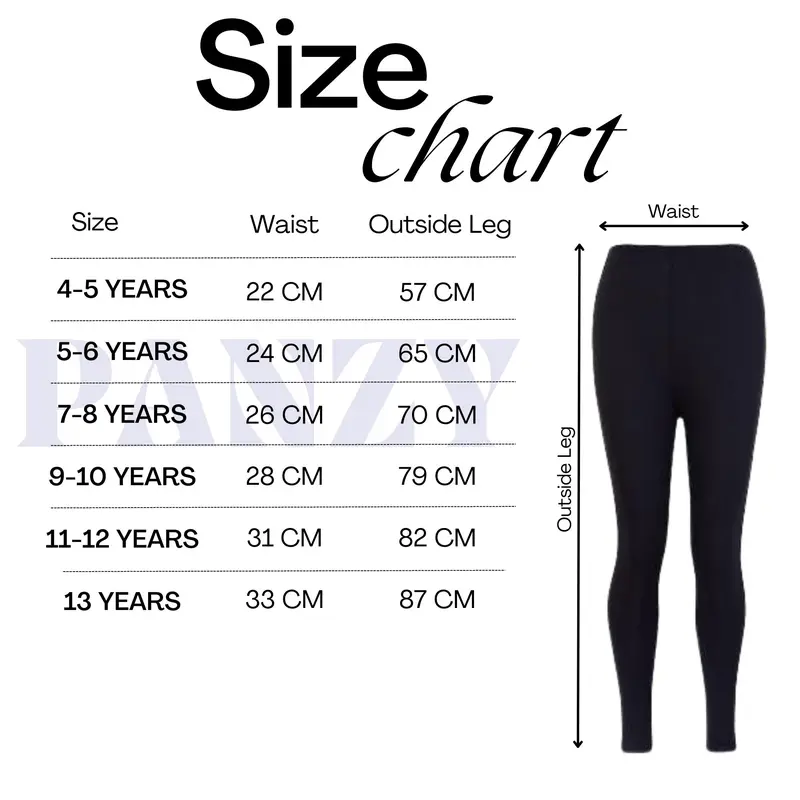 Panzy Girls Plain Stretchy Cotton Leggings - Pack of 3, Ages 5-13 viral  leggings solid minimalist 5