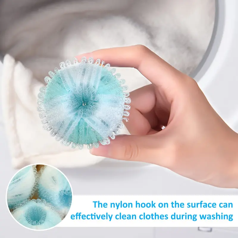 RISELDAJOR   5-Pack Manual Nylon Reusable Pet Hair Remover Balls - Ideal for Cleaning Dog and Cat Fur from Clothing, Bedding, and in the Bathroom 1